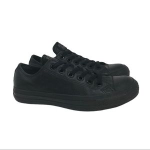 Triple Black Leather Converse